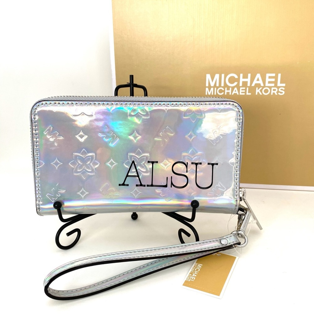 Michael Kors Large Flat Phone Case Wallet Metallic - Picture 2 of 7